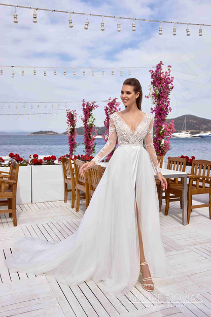 Spencer Full back A-line Long sleeve Wedding Dress 9