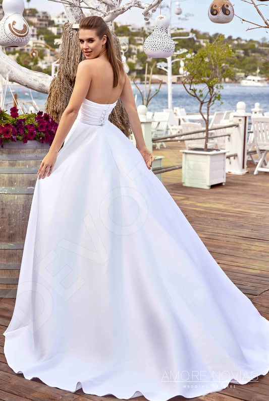 Leоnora A-line Straight across White Wedding dress