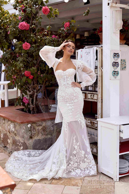 Lou Open back Trumpet/Mermaid Strapless Wedding Dress 11