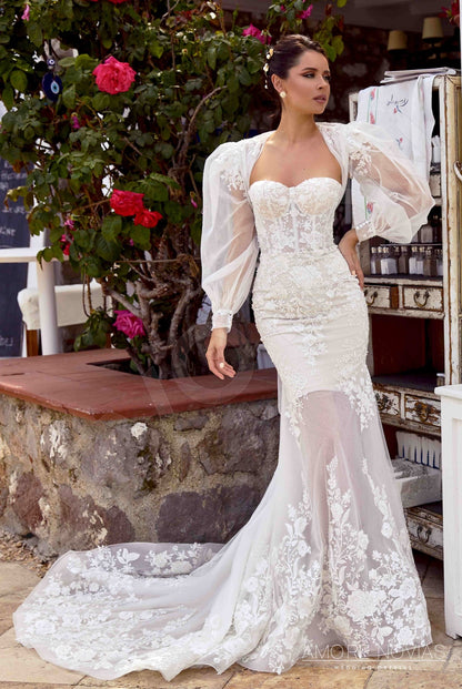 Lou Open back Trumpet/Mermaid Strapless Wedding Dress 7