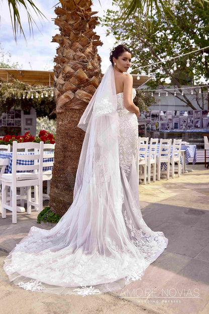 Lou Open back Trumpet/Mermaid Strapless Wedding Dress 8