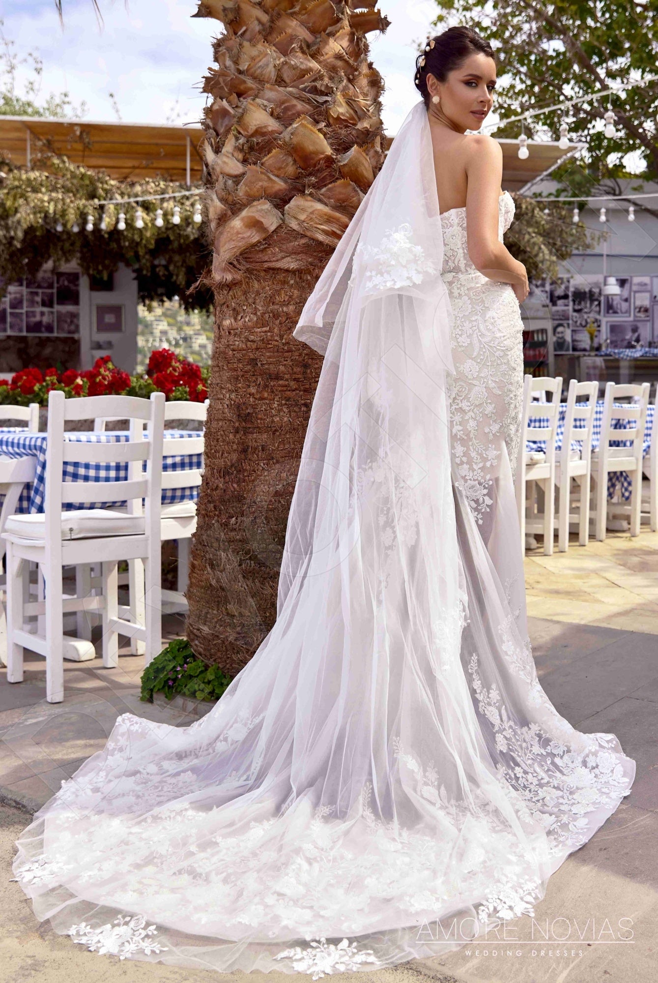 Lou Trumpet/Mermaid Sweetheart Milk Nude Wedding dress