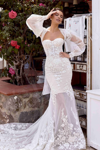 Lou Open back Trumpet/Mermaid Strapless Wedding Dress Front
