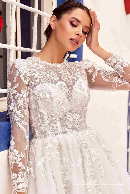 Joanie Full back Princess/Ball Gown Long sleeve Wedding Dress 5