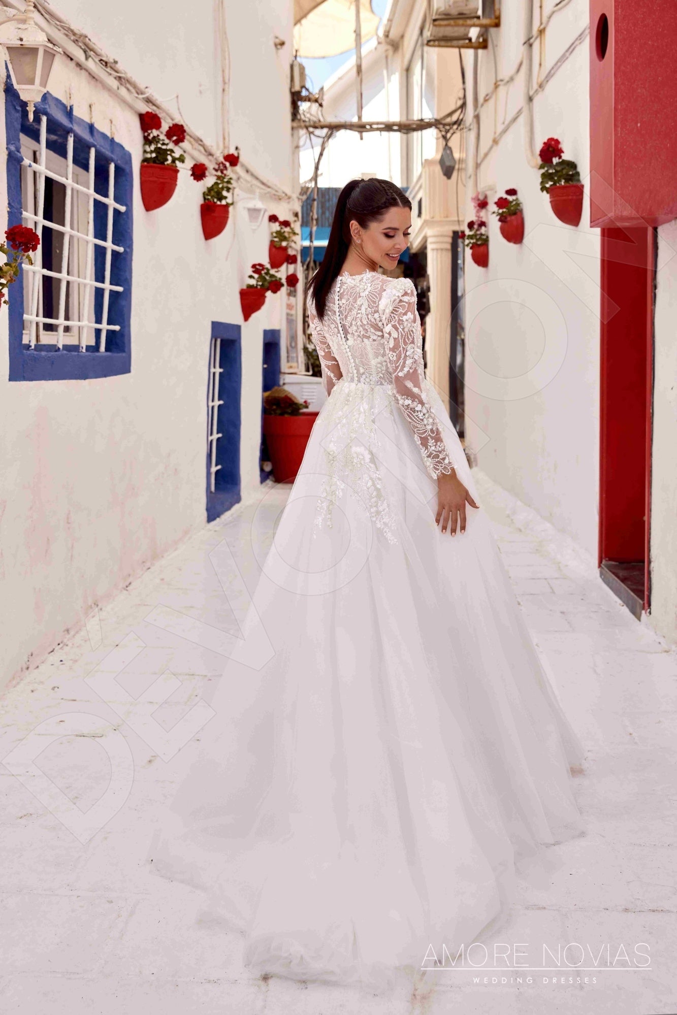 Joanie Princess/Ball Gown Jewel Ivory Wedding dress