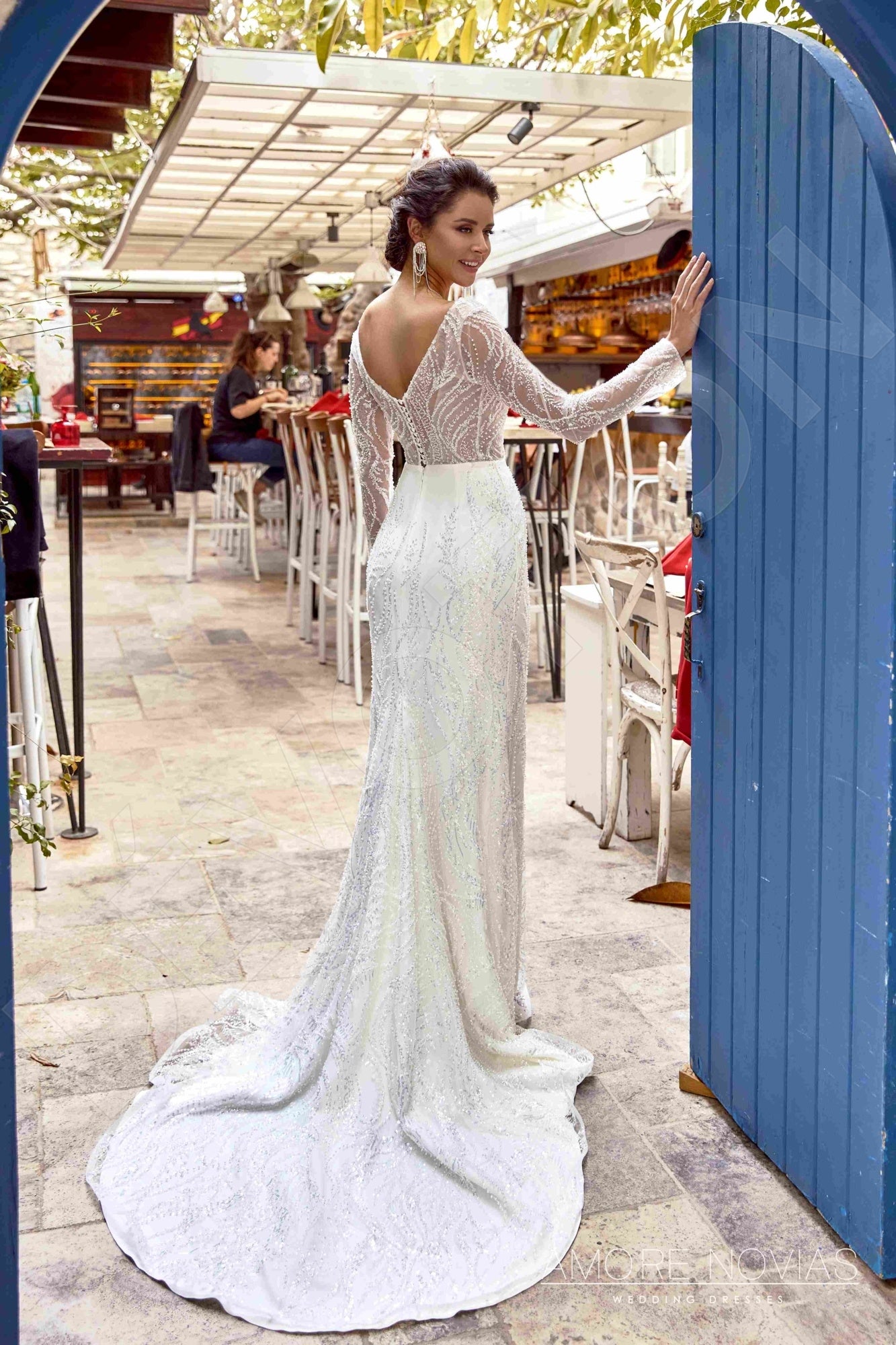 Jackie Open back Trumpet/Mermaid Long sleeve Wedding Dress 6