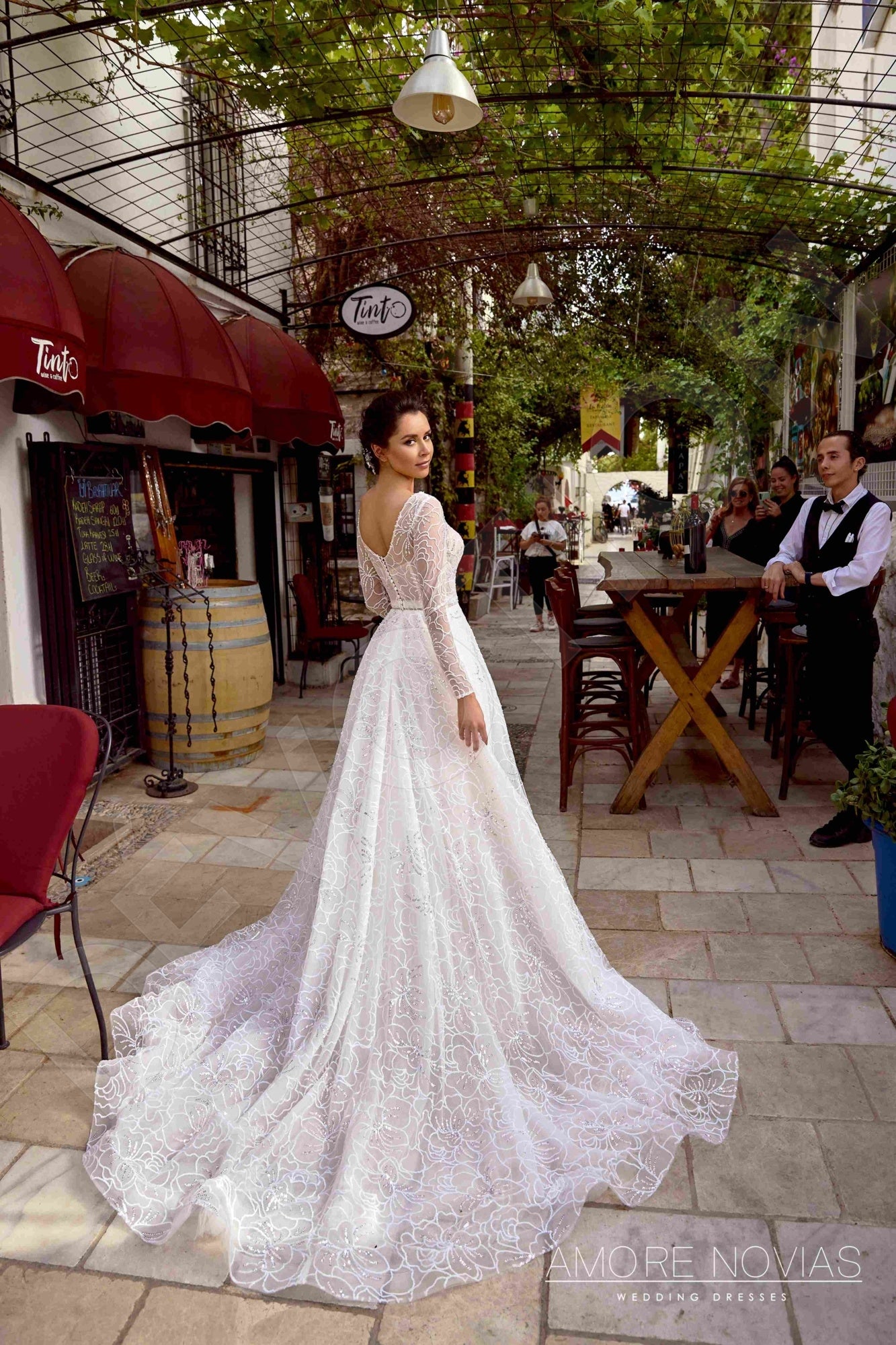 Joey Open back A-line Long sleeve Wedding Dress 6