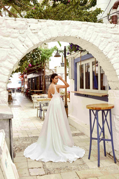 Shannon Open back A-line Sleeveless Wedding Dress 6
