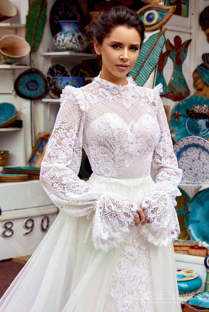 Alana Open back Trumpet/Mermaid Long sleeve Wedding Dress 3