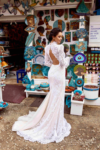 Alana Open back Trumpet/Mermaid Long sleeve Wedding Dress 5