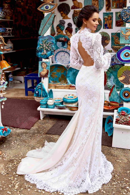 Alana Open back Trumpet/Mermaid Long sleeve Wedding Dress 4