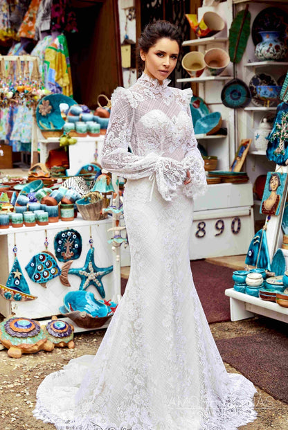 Alana Open back Trumpet/Mermaid Long sleeve Wedding Dress 6