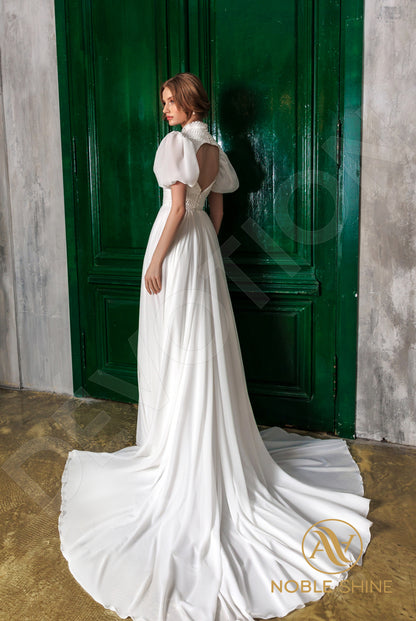 Agavig Open back A-line Short/ Cap sleeve Wedding Dress Back