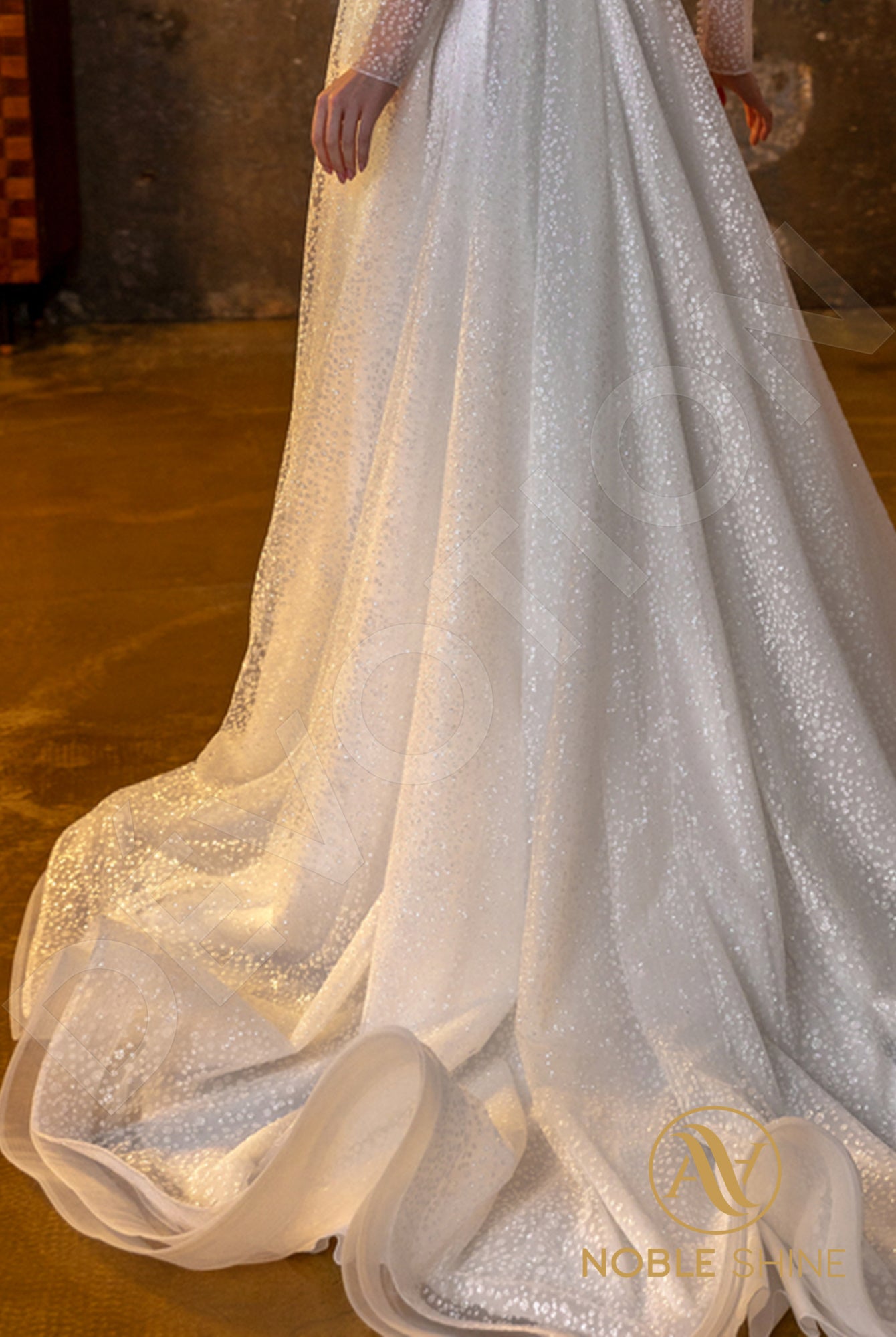 Agadrina A-line High neck Milk Wedding dress