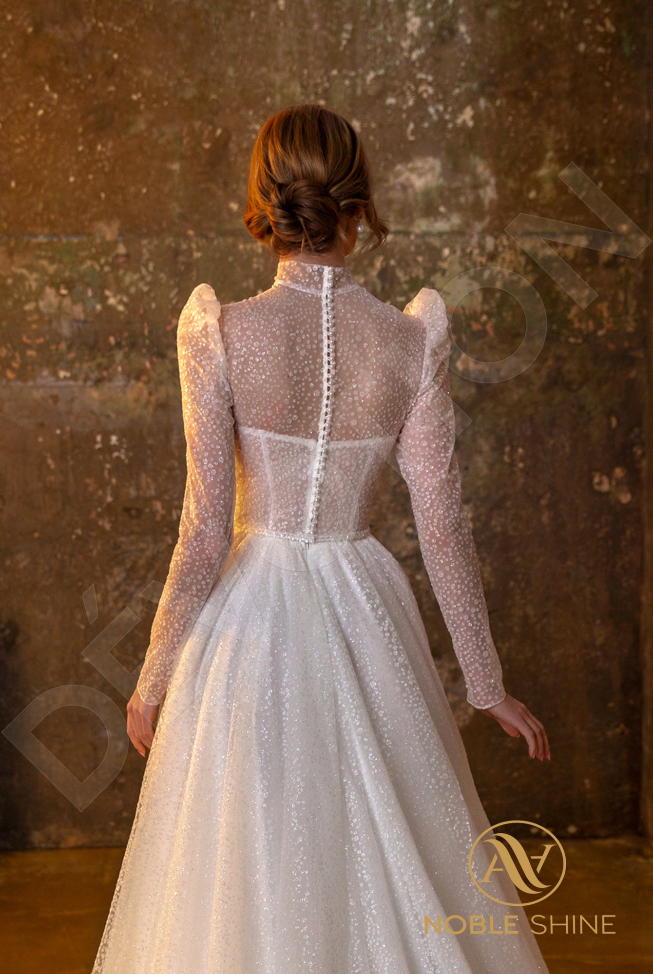 Agadrina A-line High neck Milk Wedding dress