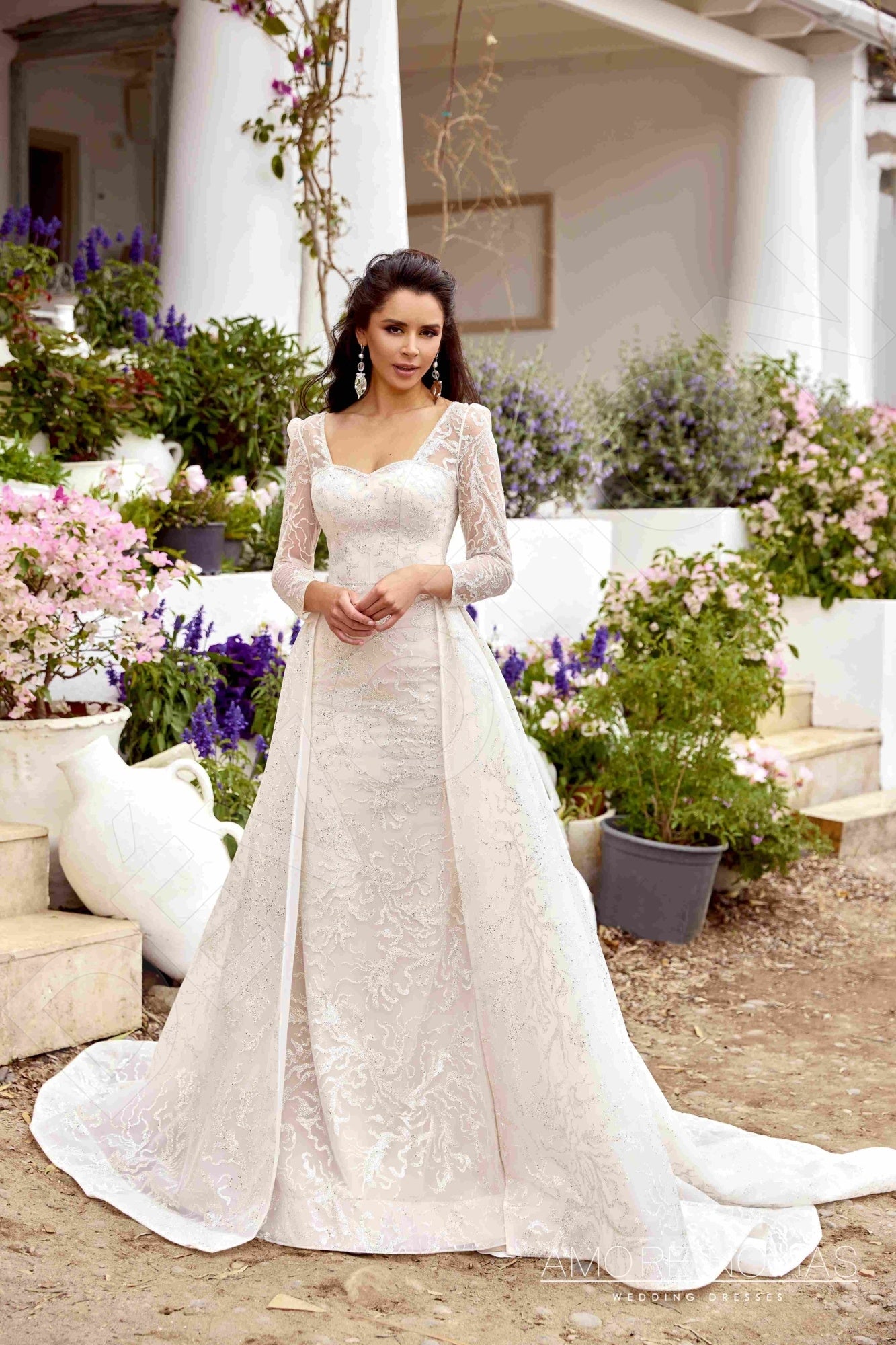 Carolin Trumpet/Mermaid Queen Anne Milk Nude Wedding dress
