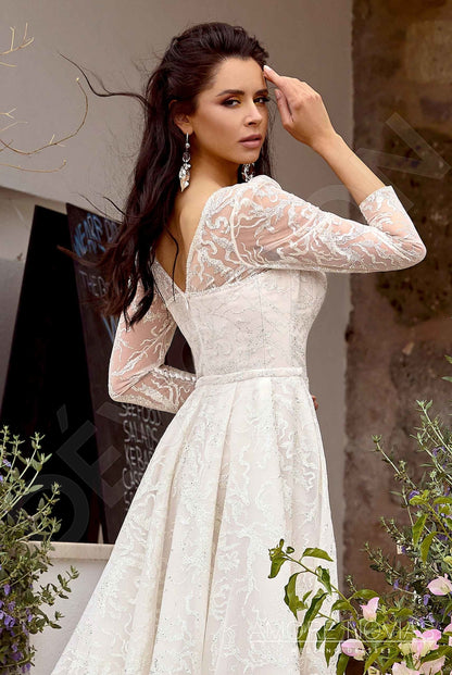Caroline Open back Trumpet/Mermaid Long sleeve Wedding Dress 3