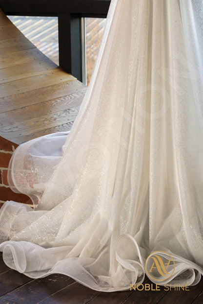 Nuala Open back A-line Detachable sleeves and straps Wedding Dress 7