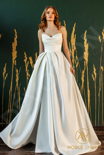 Fedelma Open back A-line Strapless Wedding Dress Front