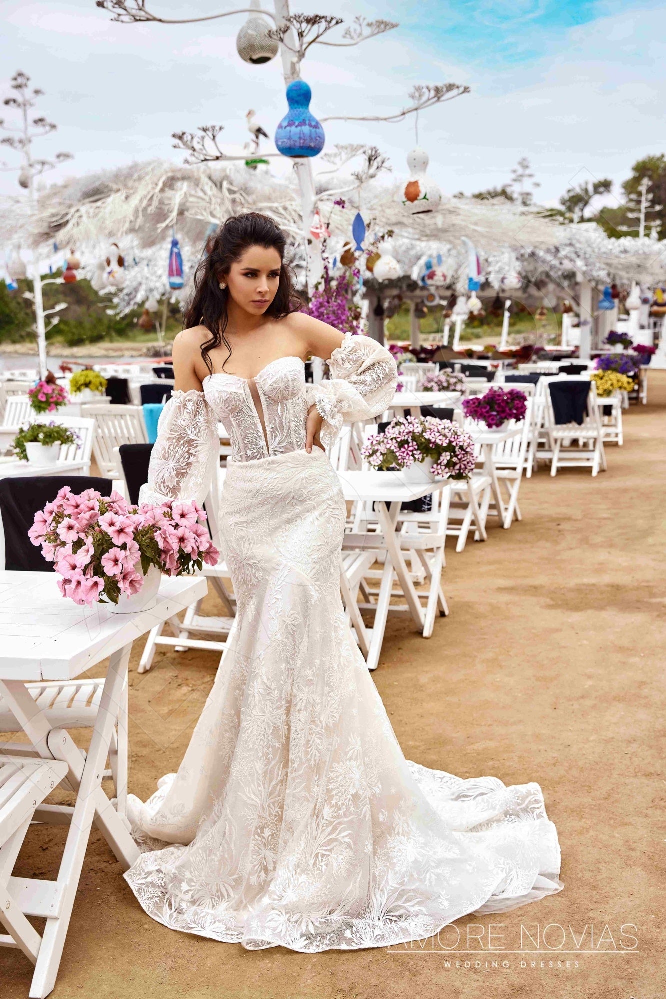 Kal Open back Trumpet/Mermaid Strapless Wedding Dress 9