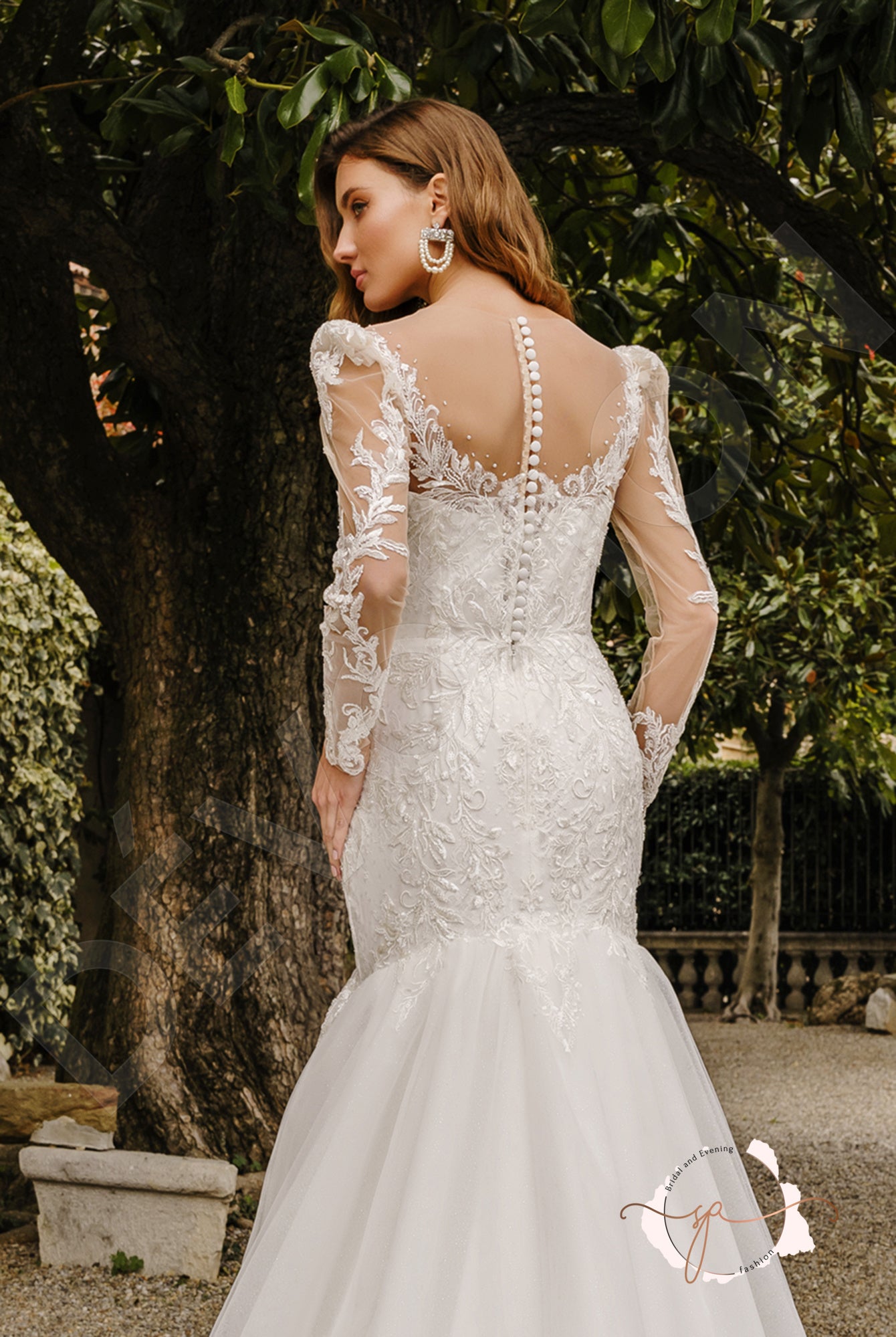 Ayrin Trumpet/Mermaid Illusion Milk Wedding dress