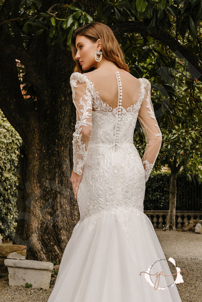Ayrin Trumpet/Mermaid Illusion Milk Wedding dress