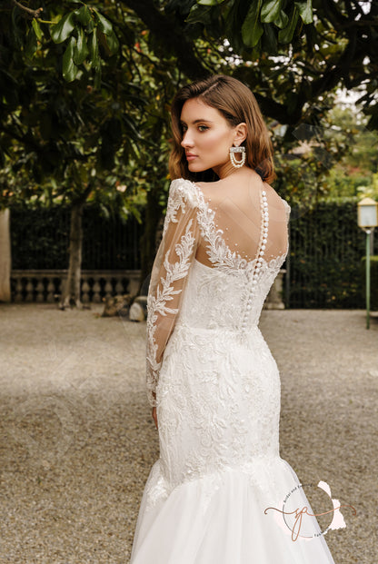 Ayrin Trumpet/Mermaid Illusion Milk Wedding dress