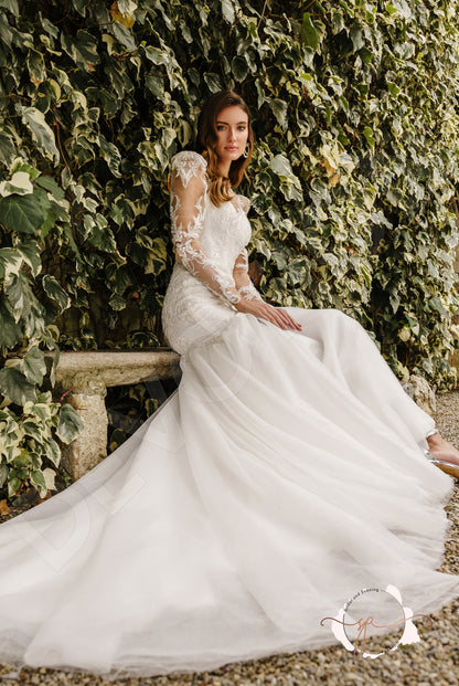 Ayrin Trumpet/Mermaid Illusion Milk Wedding dress