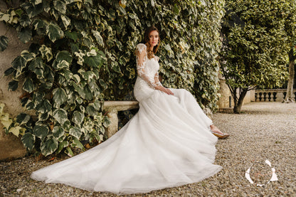 Ayrin Trumpet/Mermaid Illusion Milk Wedding dress