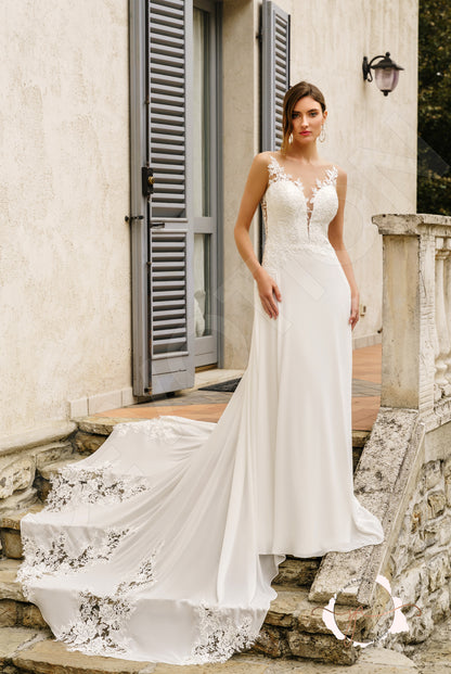 Beibhinn A-line Illusion Milk Wedding dress