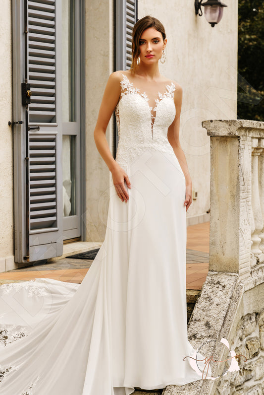 Beibhinn A-line Illusion Milk Wedding dress
