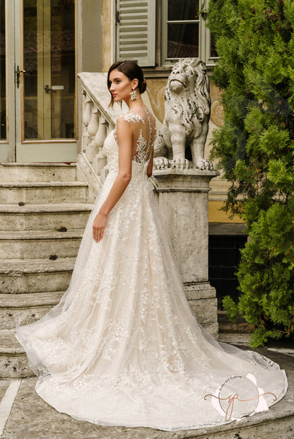 Blatnat A-line Illusion Milk Nude Wedding dress