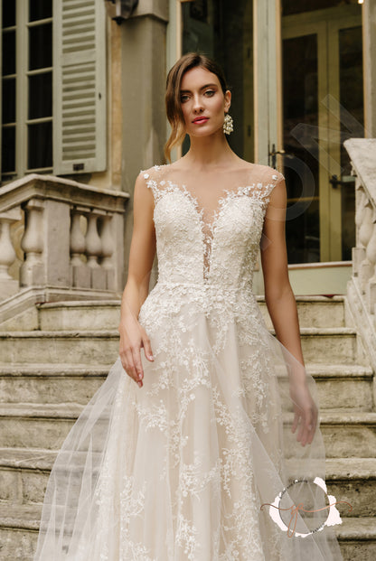 Blatnat A-line Illusion Milk Nude Wedding dress