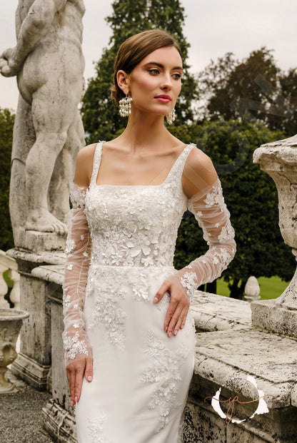 Blatneyd Trumpet/Mermaid Square Milk Wedding dress