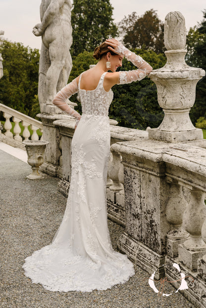 Blatneyd Trumpet/Mermaid Square Milk Wedding dress