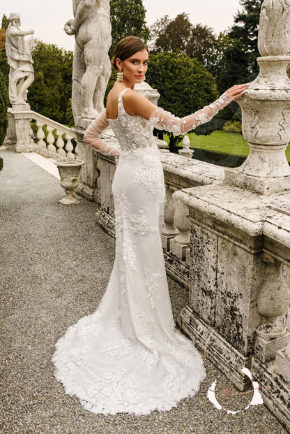 Blatneyd Trumpet/Mermaid Square Milk Wedding dress