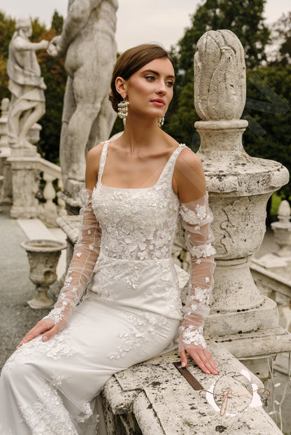 Blatneyd Trumpet/Mermaid Square Milk Wedding dress