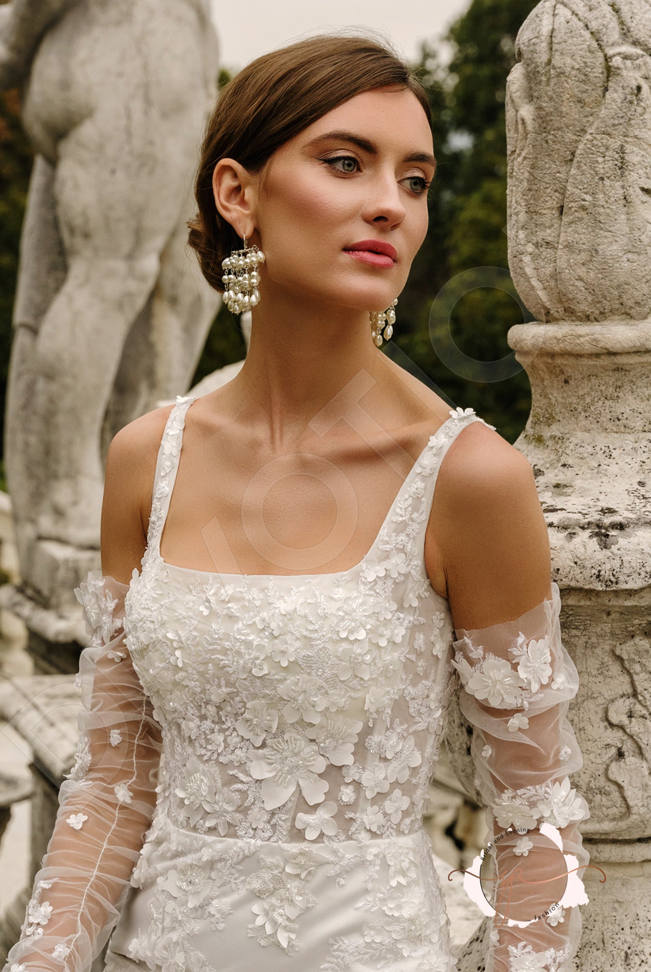 Blatneyd Trumpet/Mermaid Square Milk Wedding dress
