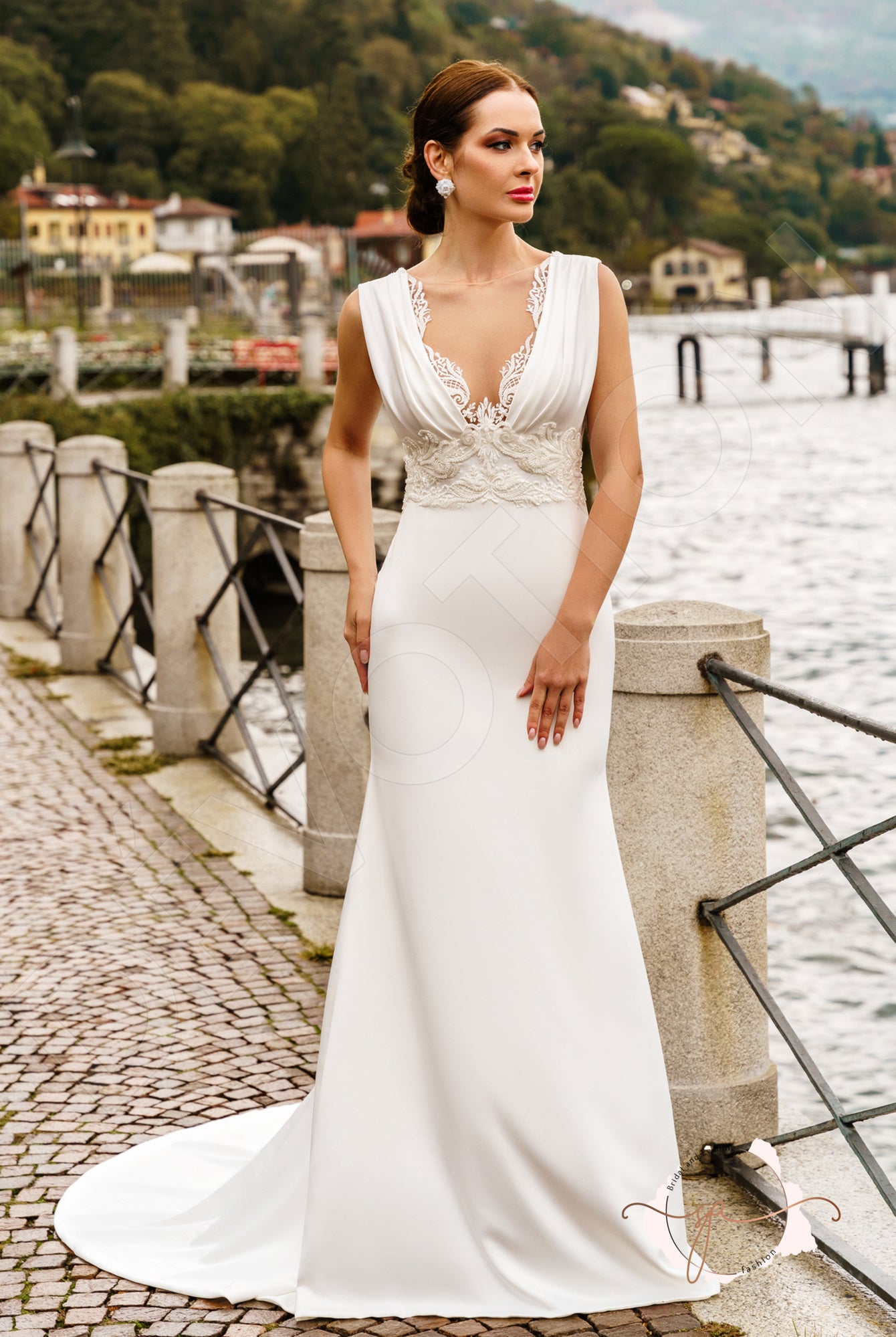 Buan Trumpet/Mermaid Illusion Milk Wedding dress
