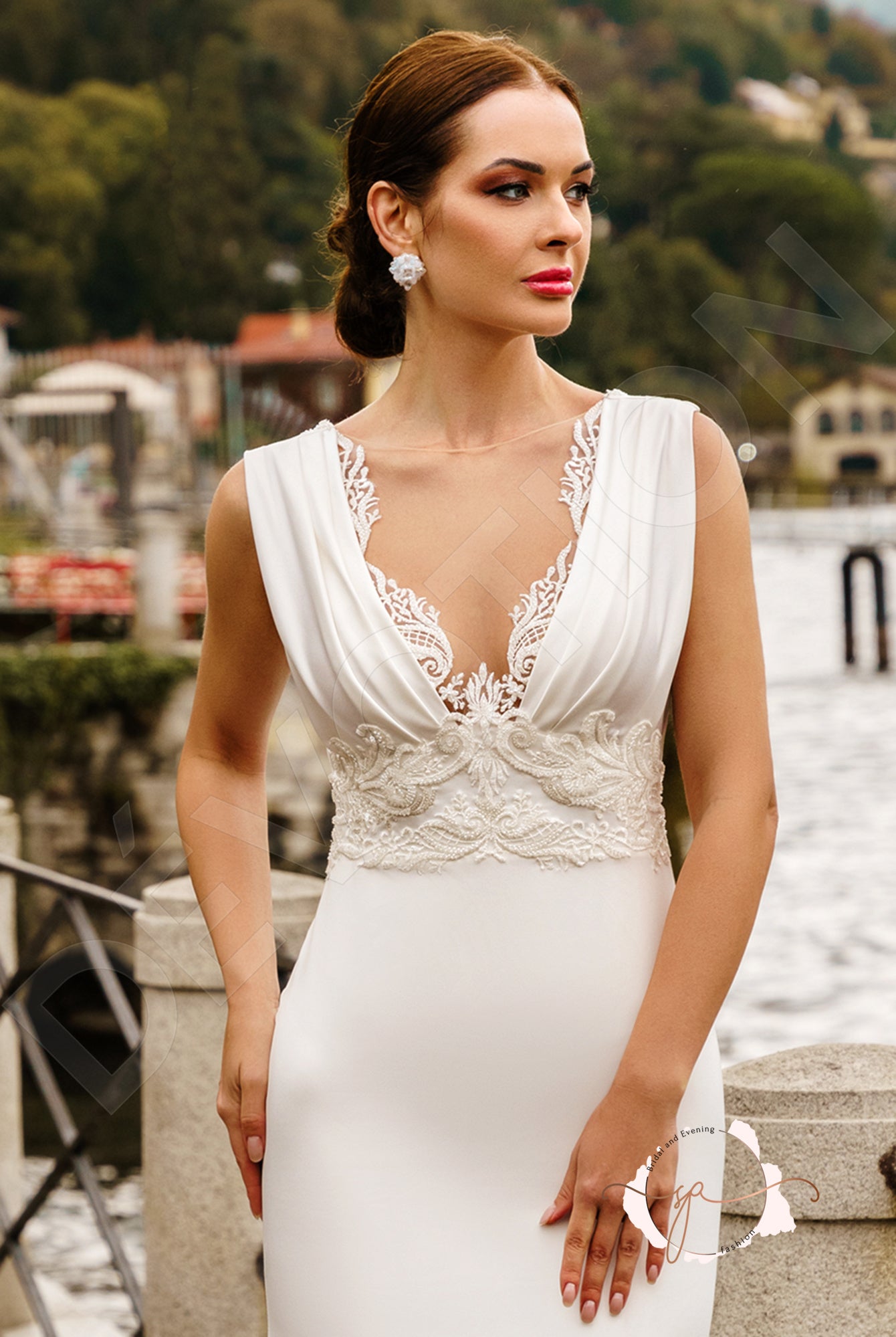 Buan Trumpet/Mermaid Illusion Milk Wedding dress