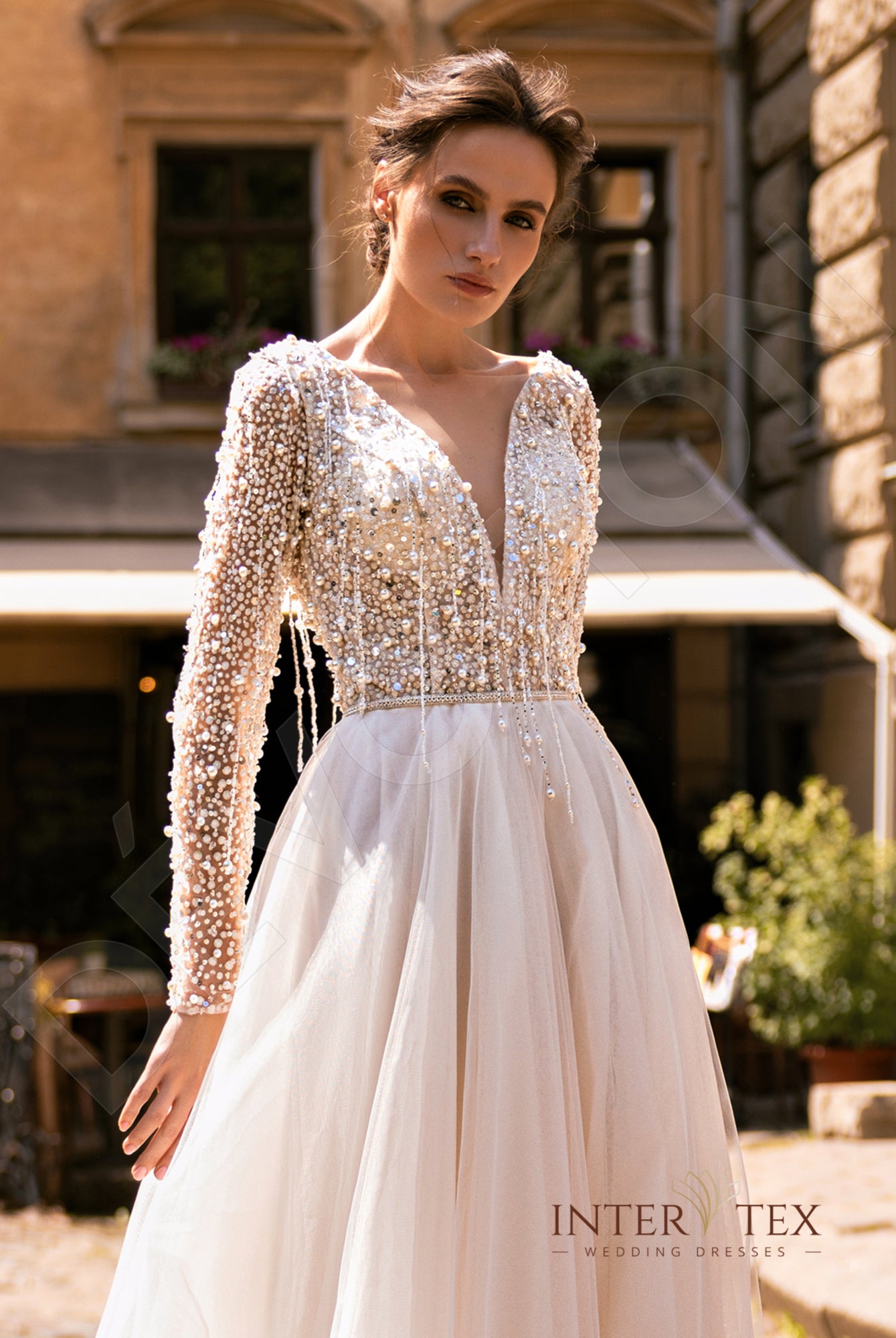 Derbhey A-line Illusion Milk Nude Wedding dress