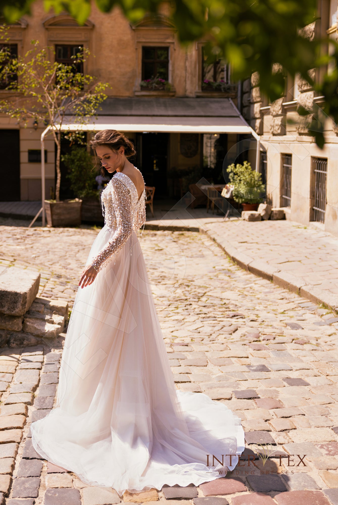 Derbhey A-line Illusion Milk Nude Wedding dress