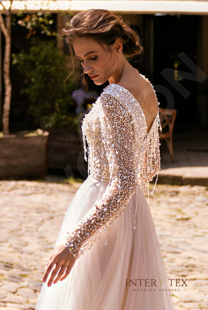Derbhey A-line Illusion Milk Nude Wedding dress