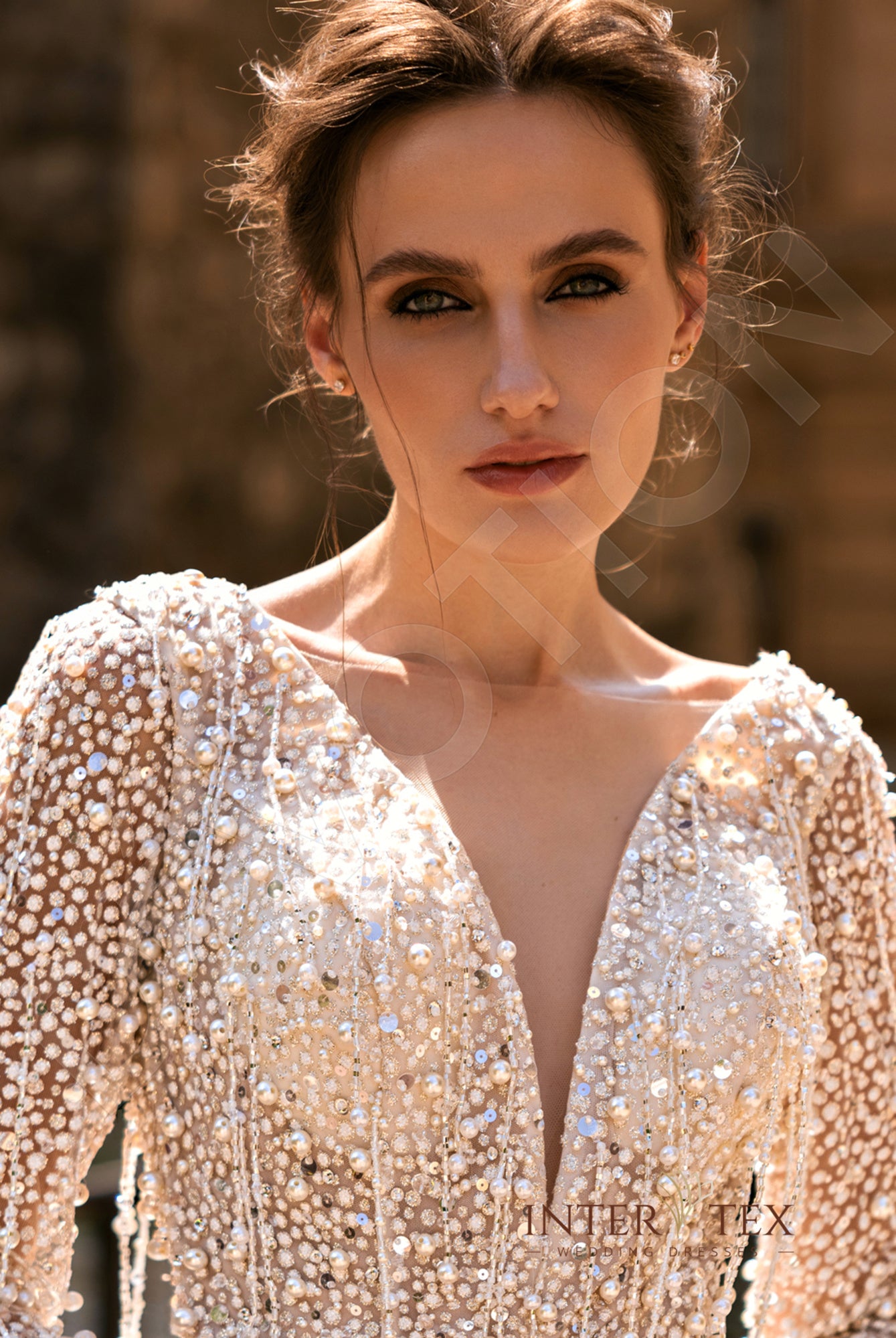 Derbhey A-line Illusion Milk Nude Wedding dress