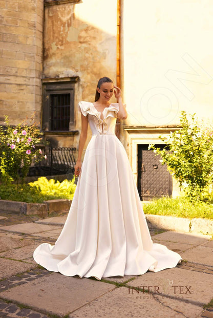 Dervila A-line Illusion Milk Wedding dress