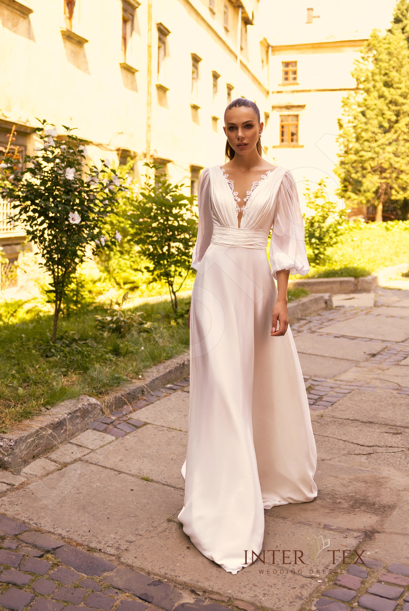 Ita A-line Illusion Milk Wedding dress