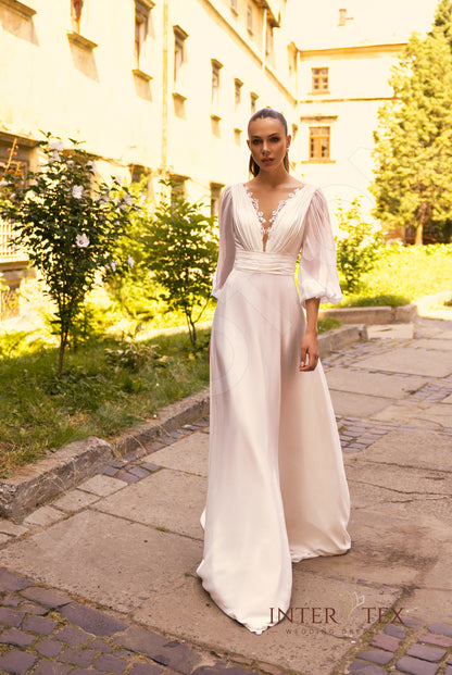 Ita A-line Illusion Milk Wedding dress