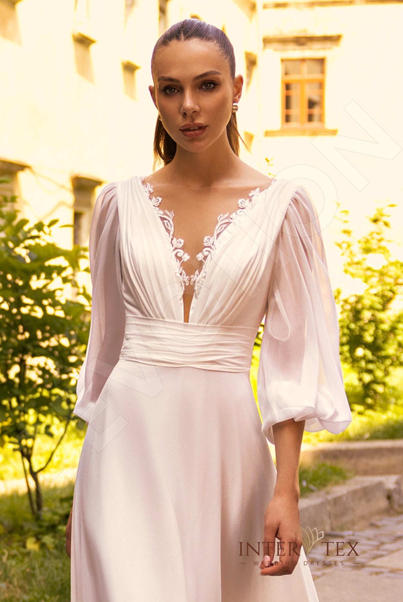 Ita A-line Illusion Milk Wedding dress