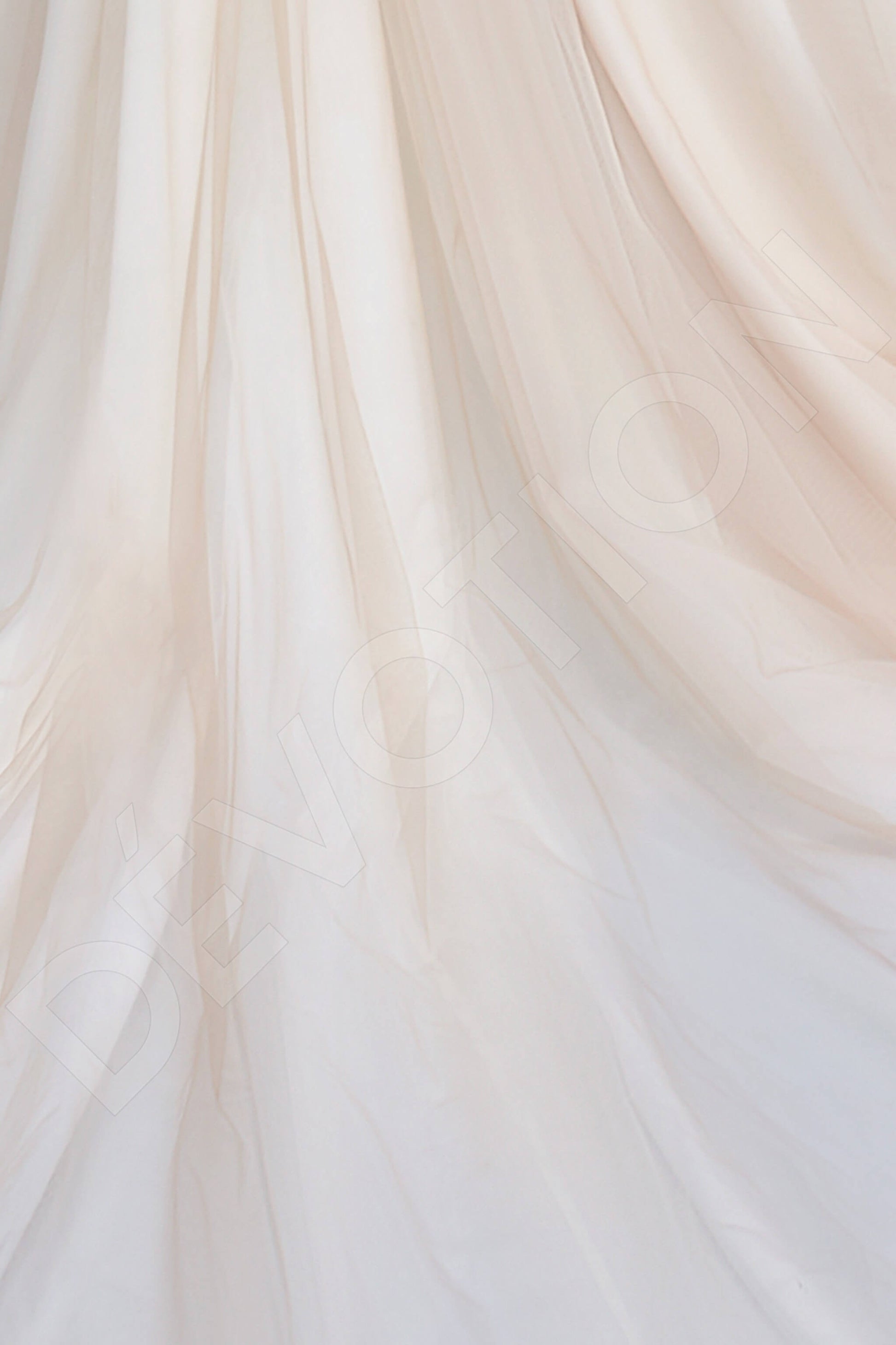Farona A-line Illusion Powder Milk Wedding dress