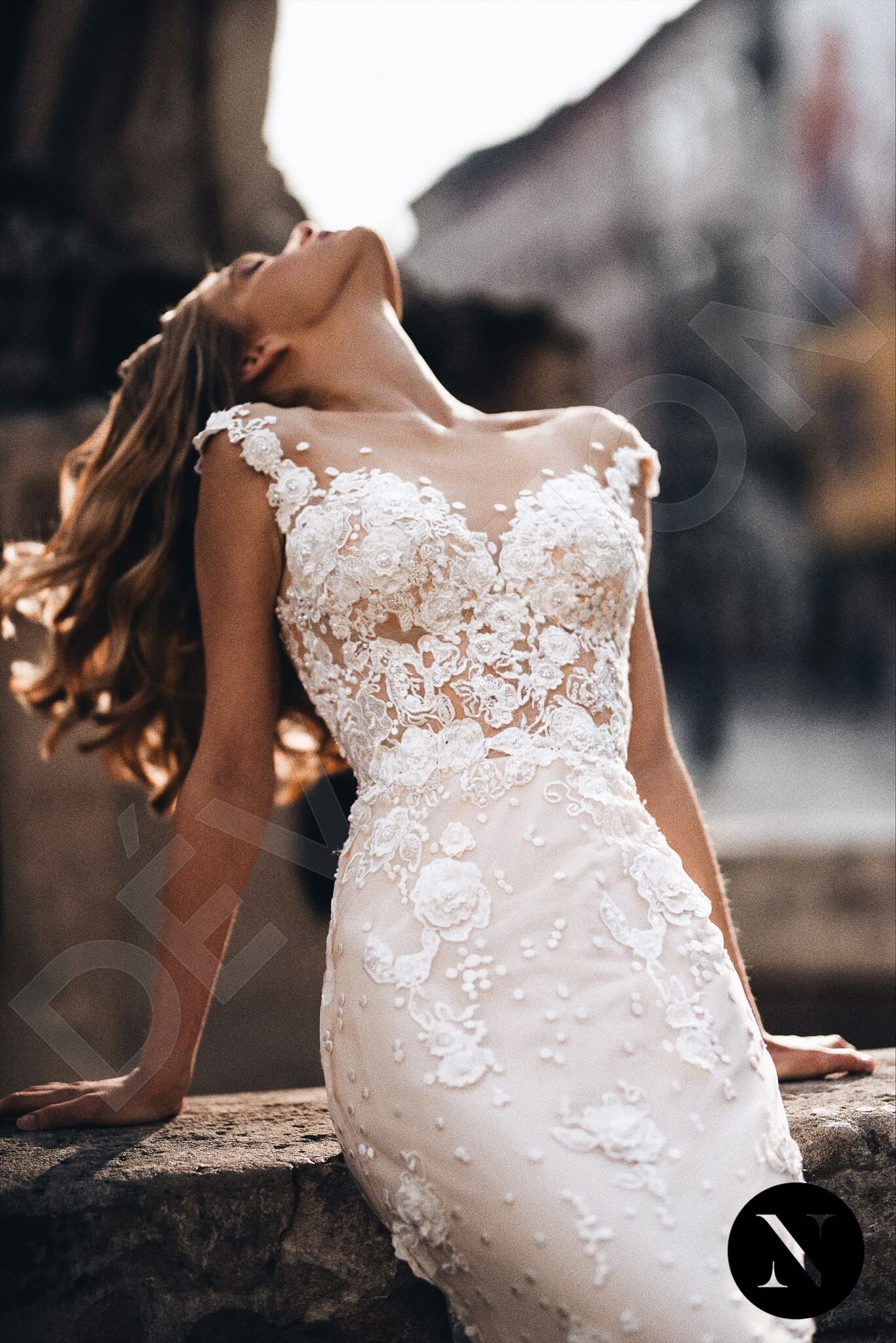 Louise Trumpet/Mermaid Illusion Milk Nude Wedding dress